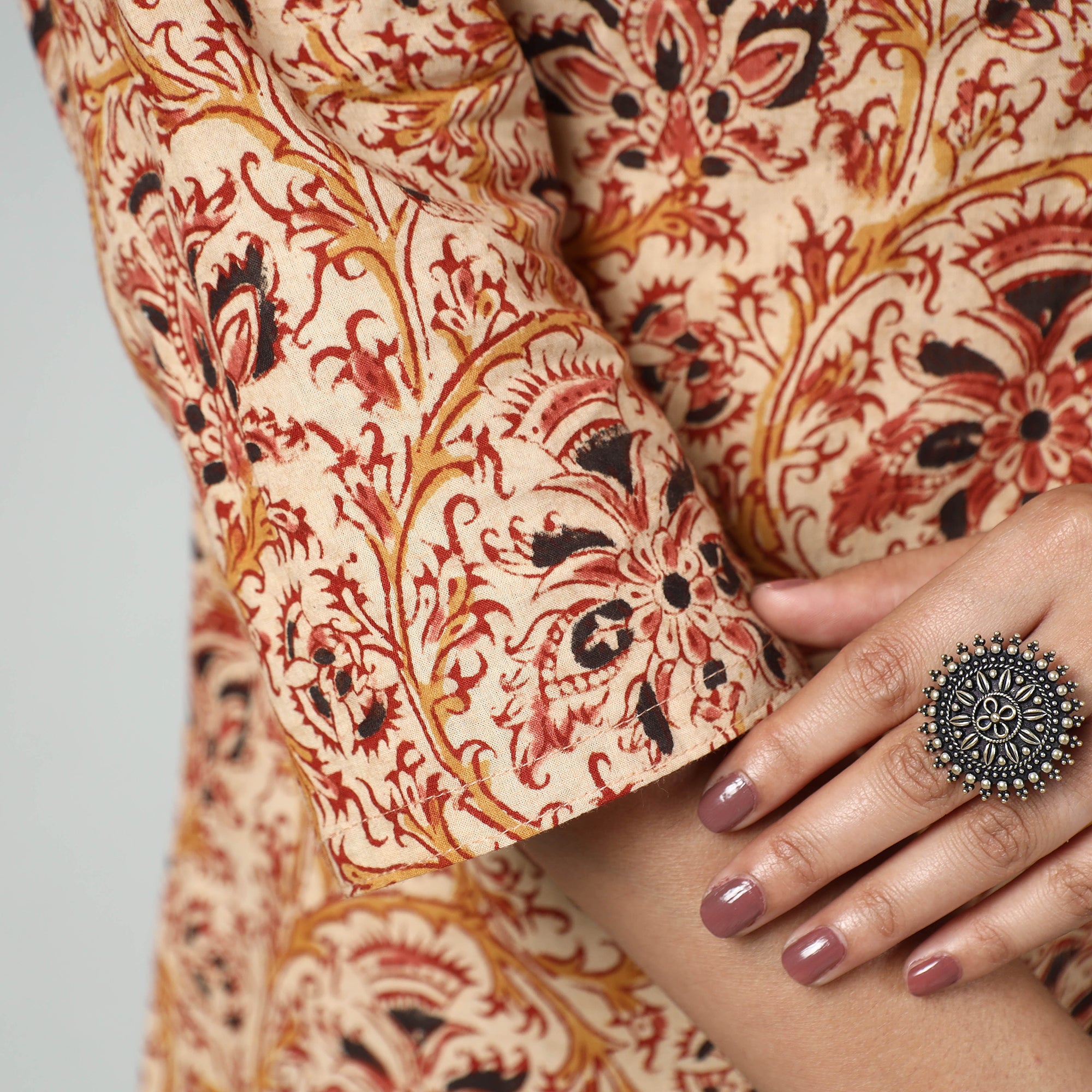  Kalamkari Block Printed Cotton Long Kurta For Women