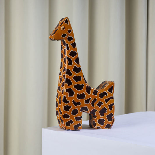 Giraffe - Handcrafted Leather Money Bank (Small)