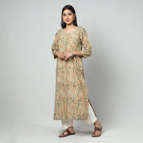  Kalamkari Block Printed Cotton Long Kurta For Women