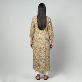  Kalamkari Block Printed Cotton Long Kurta For Women
