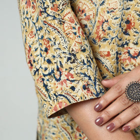  Kalamkari Block Printed Cotton Long Kurta For Women