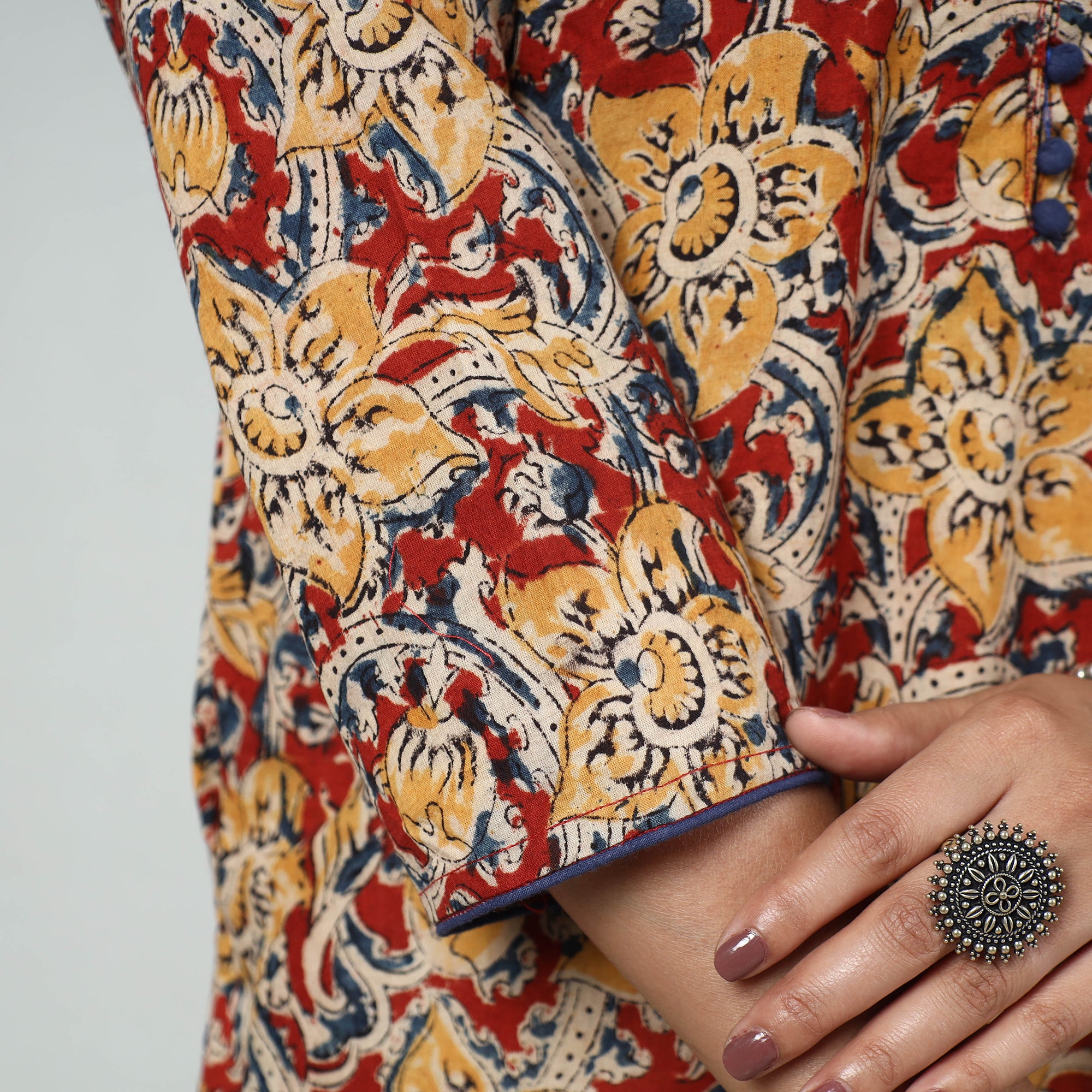  Kalamkari Block Printed Cotton Long Kurta For Women