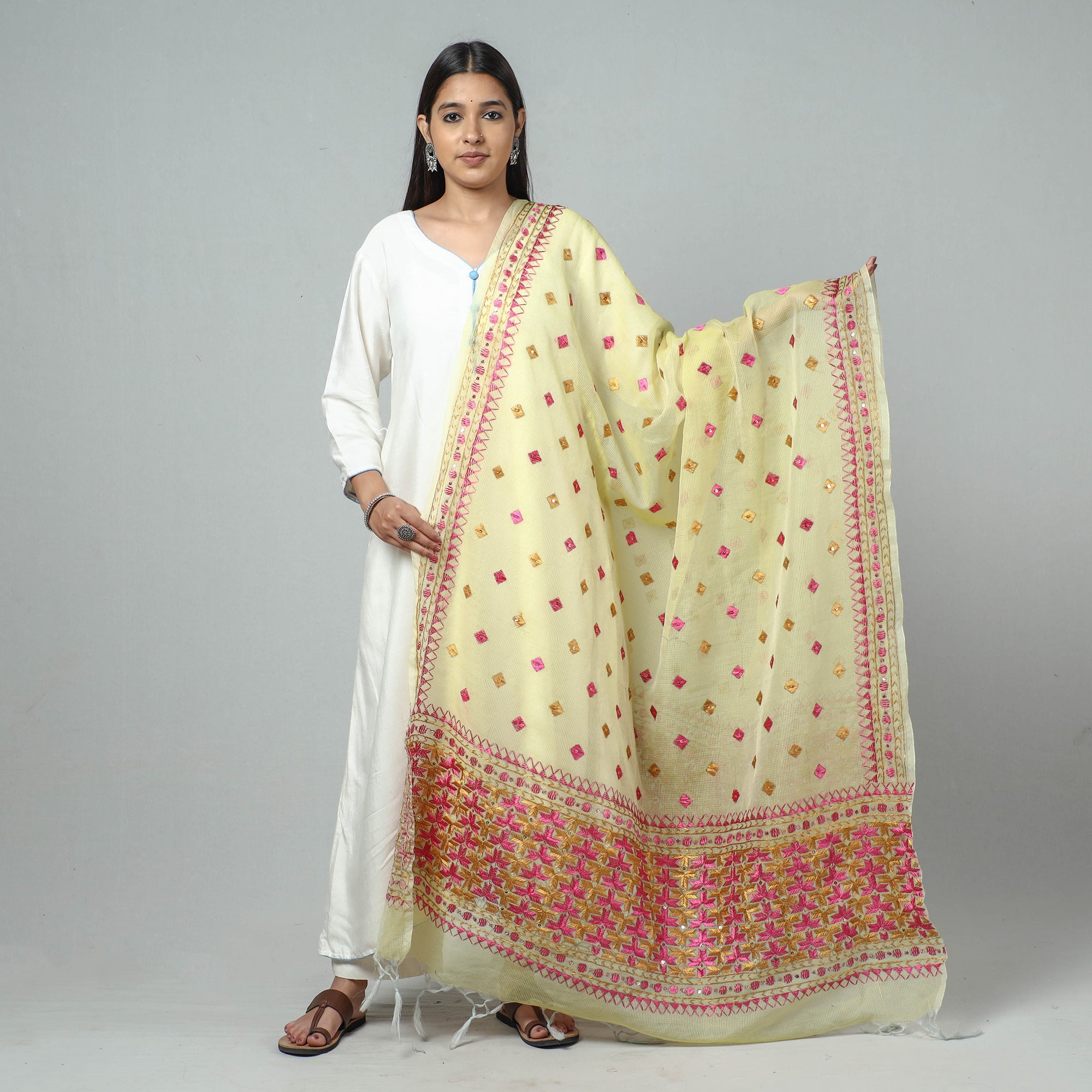 Buy Party Wear Phulkari Work Sarees Online for Women in USA