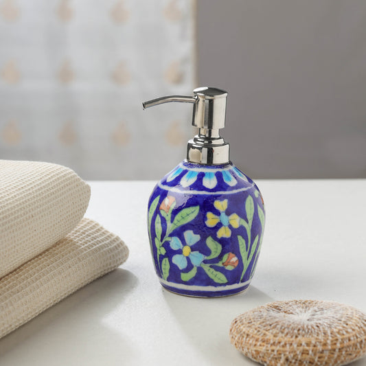 Original Blue Pottery Ceramic Liquid Soap Dispenser