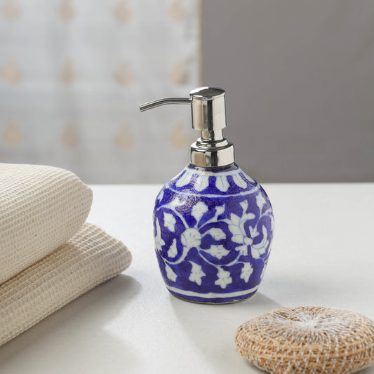 Original Blue Pottery Ceramic Liquid Soap Dispenser