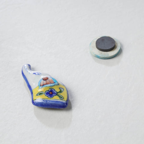  Original Blue Pottery Ceramic Tile Fridge Magnet 