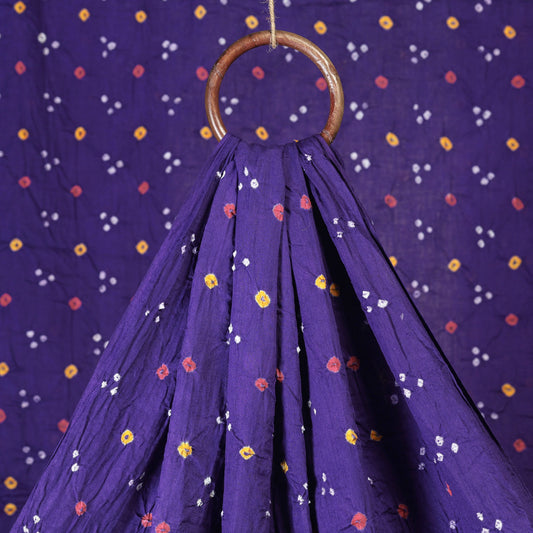 Indigo Purple Kutch Bandhani Tie-Dye Soft Cotton Fabric