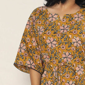 Bagru Dabu Block Print Cotton Kaftan Dress