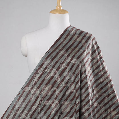 Grey - Jacquard Weave Batik Print Cotton Fabric