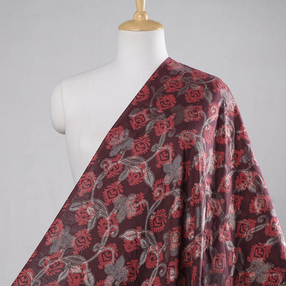 Purple - Jacquard Weave Batik Print Cotton Fabric