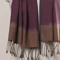 Handwoven Double Cloth Cotton Stole With Mukaish (Crinkle)