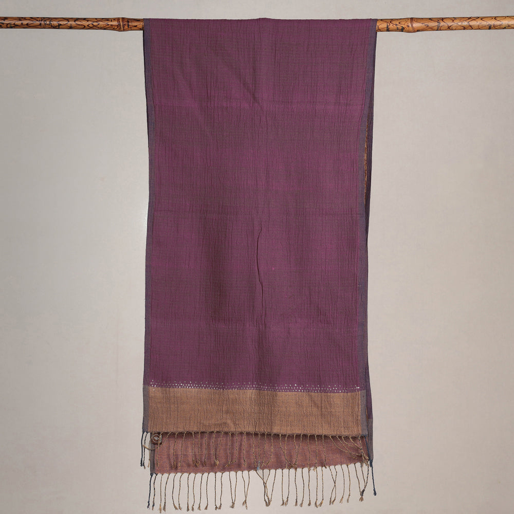 Handwoven Double Cloth Cotton Stole With Mukaish (Crinkle)