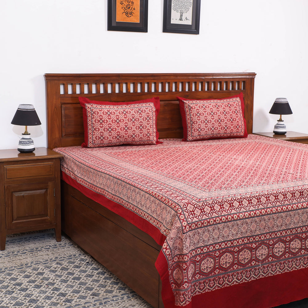 ajrakh double bed cover set