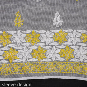Buy Lucknow Chikankari Tepchi Hand Embroidery Kota Doria Cotton Kurta Material Online at iTokri.com