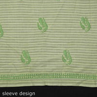 Green - 2pc Lucknow Chikankari Hand Embroidery Cotton Suit Material with Kota Doria Dupatta