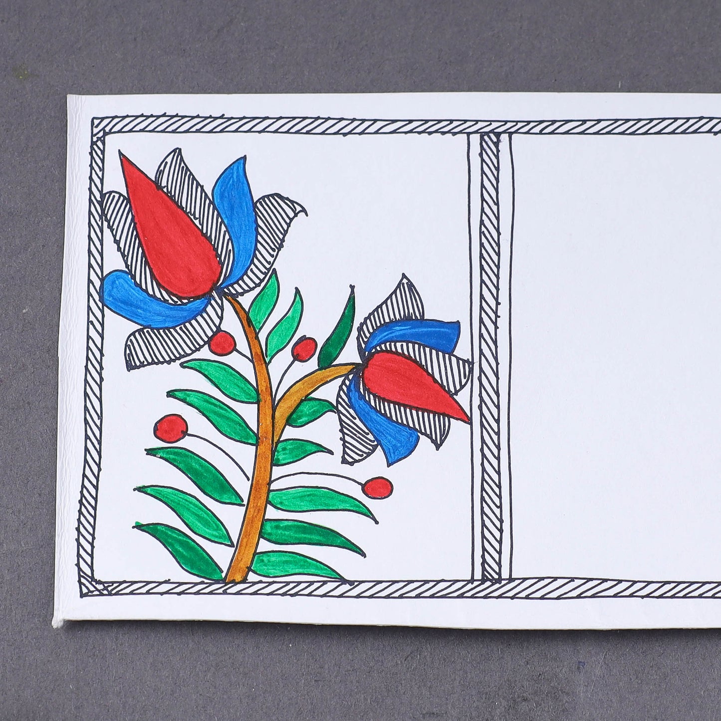 Assorted - Madhubani Handpainted Post Card (3.5 x 5.5 in)