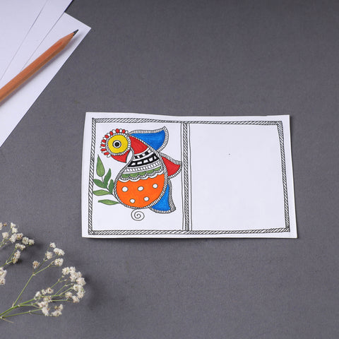 Madhubani Handpainted Post Card (3.5 x 5.5 in)