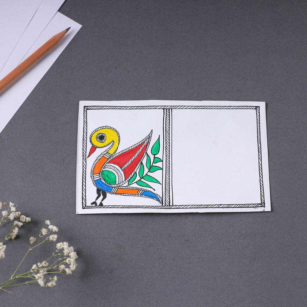 Madhubani Handpainted Post Card (3.5 x 5.5 in)