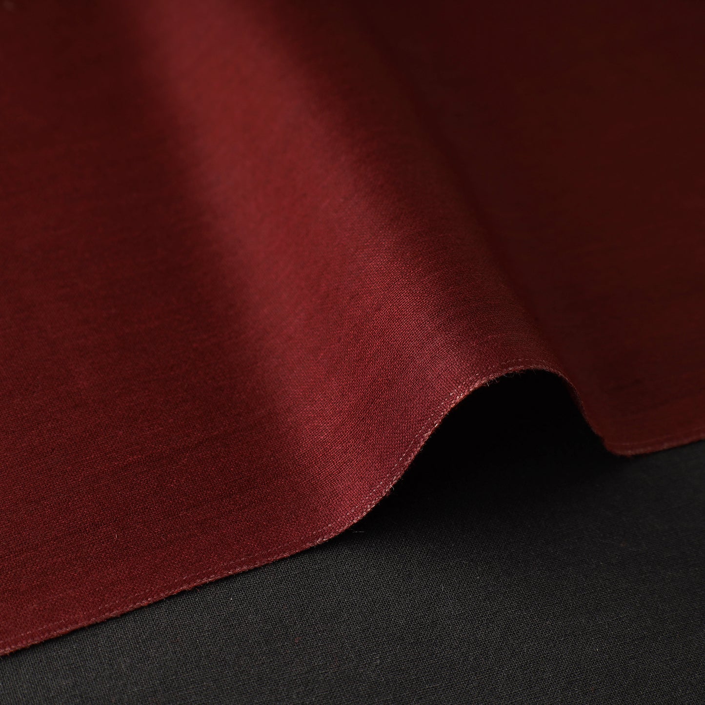 Maroon - Linen Cotton Plain Fabric