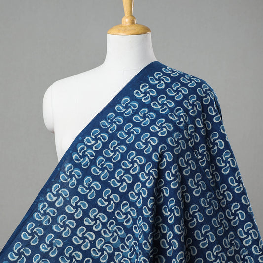 Blue - Indigo Block Printing Cotton Fabric