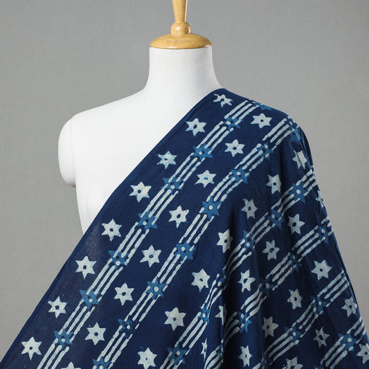 Blue - Indigo Block Printed Cotton Fabric