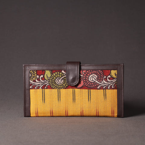 Yellow Handpainted Kalamkari Natural Dyed Cotton Clutch