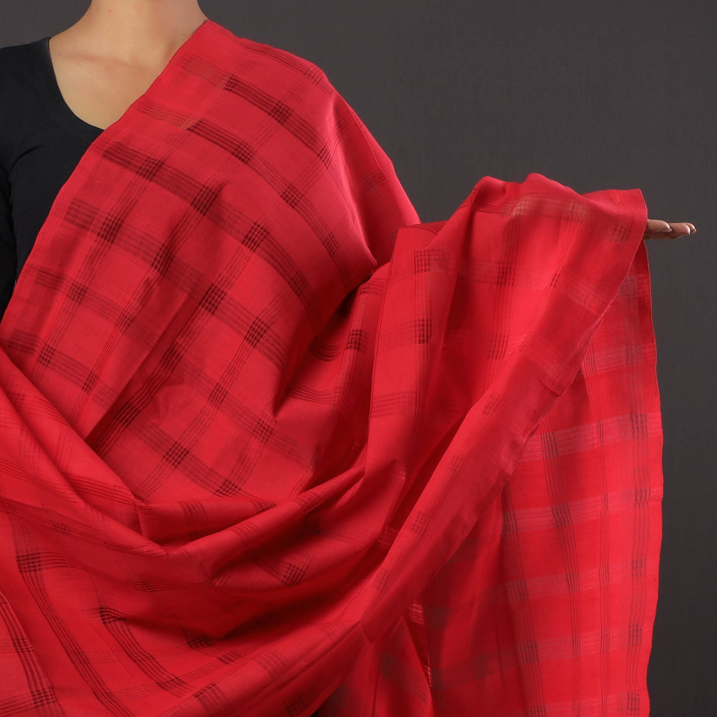 Mangalagiri Guntur Handloom Small Missing Checks Cotton Dupatta