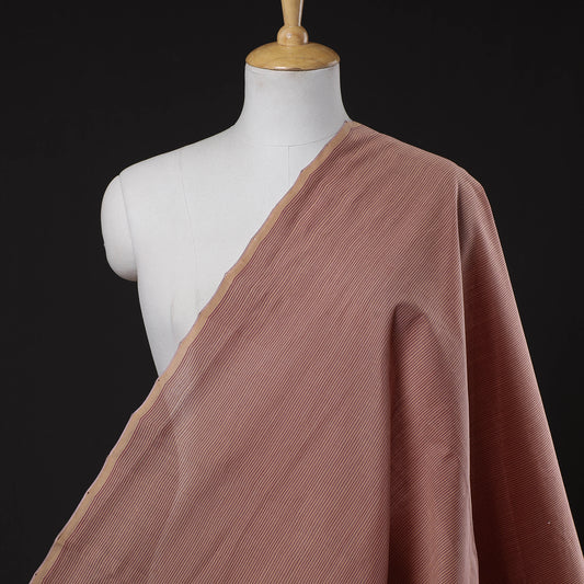 Peach - Original Mangalgiri Handloom Stripes Cotton Fabric