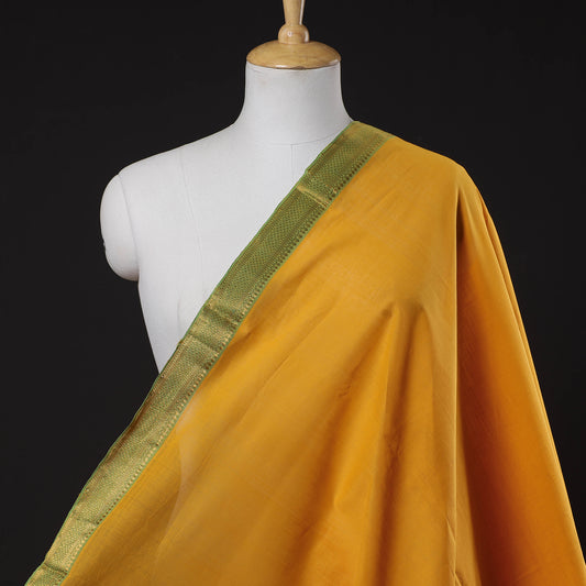 Yellow - Original Mangalagiri Handloom Cotton Zari Border Fabric