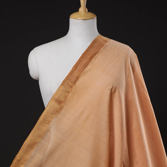 Peach - Original Mangalagiri Handloom Cotton Zari Border Fabric