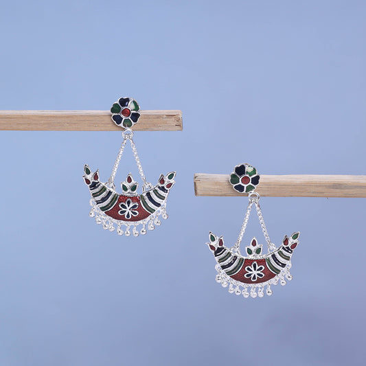 Handcrafted Paka Meenakari Earrings by Madhumoy Mukherjee