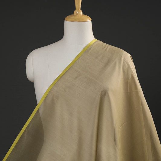 Beige - Maheshwari Silk Cotton Pure Handloom Fabric