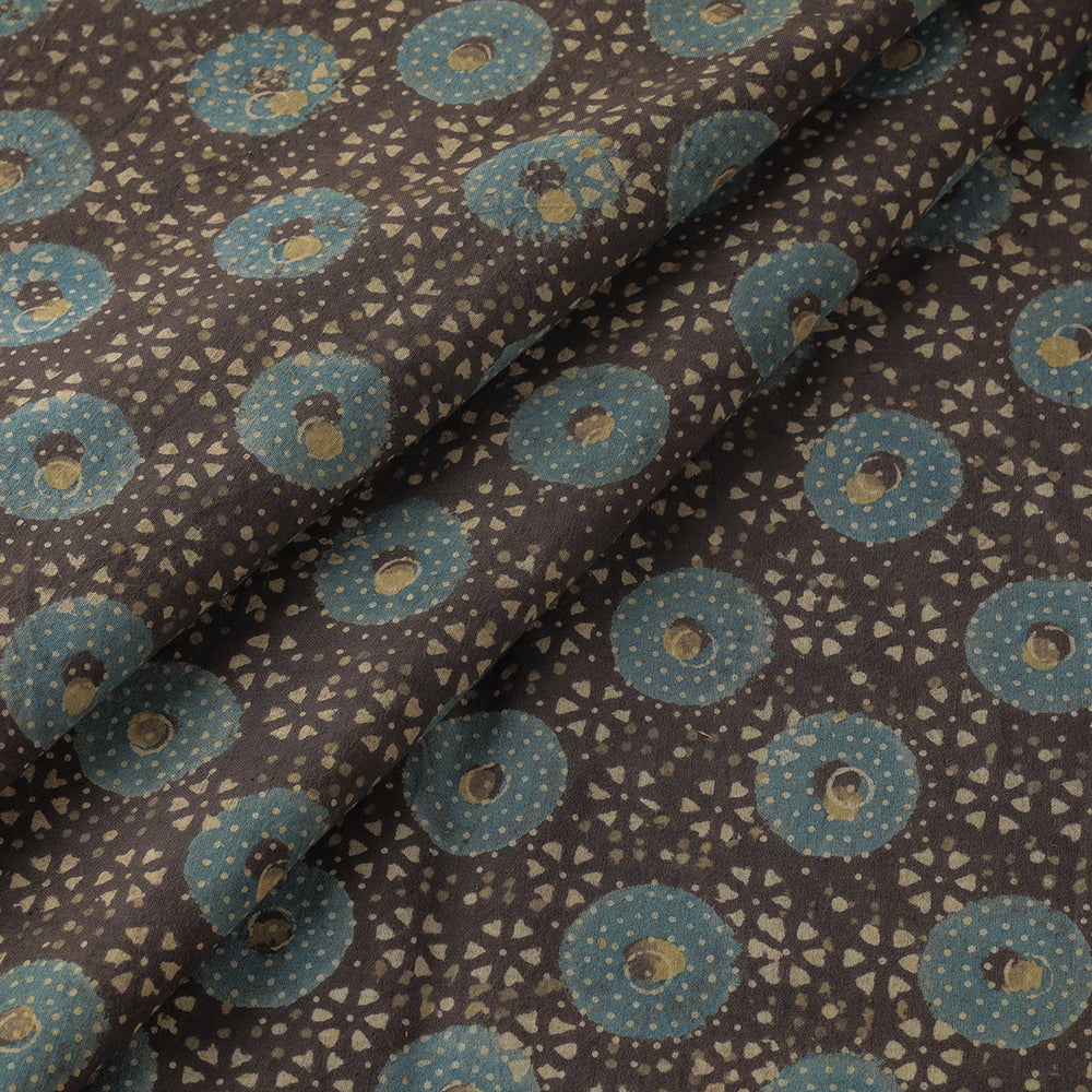  3 Kaam Ajrakh Block Printing Natural Dyed Cotton Fabric 