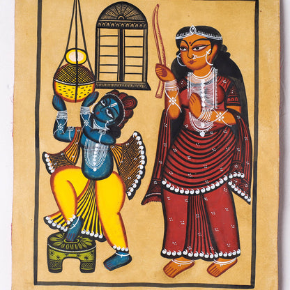 Handpainted Kalighat Painting by Laltu Chitrakar (14 x 11 in)