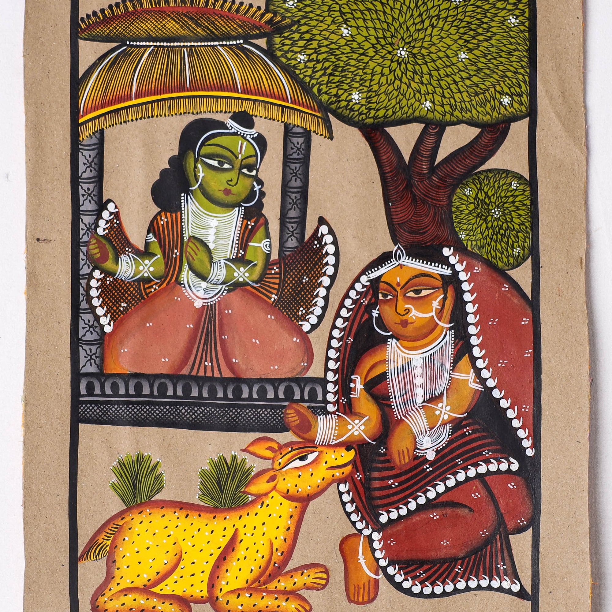  Handpainted Kalighat Painting by Laltu Chitrakar 