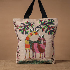 Gond art handpainted shoulder bag for women 13 - handcrafted