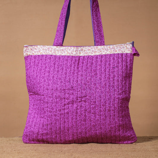 Purple - Handcrafted Quilted Shoulder Bag