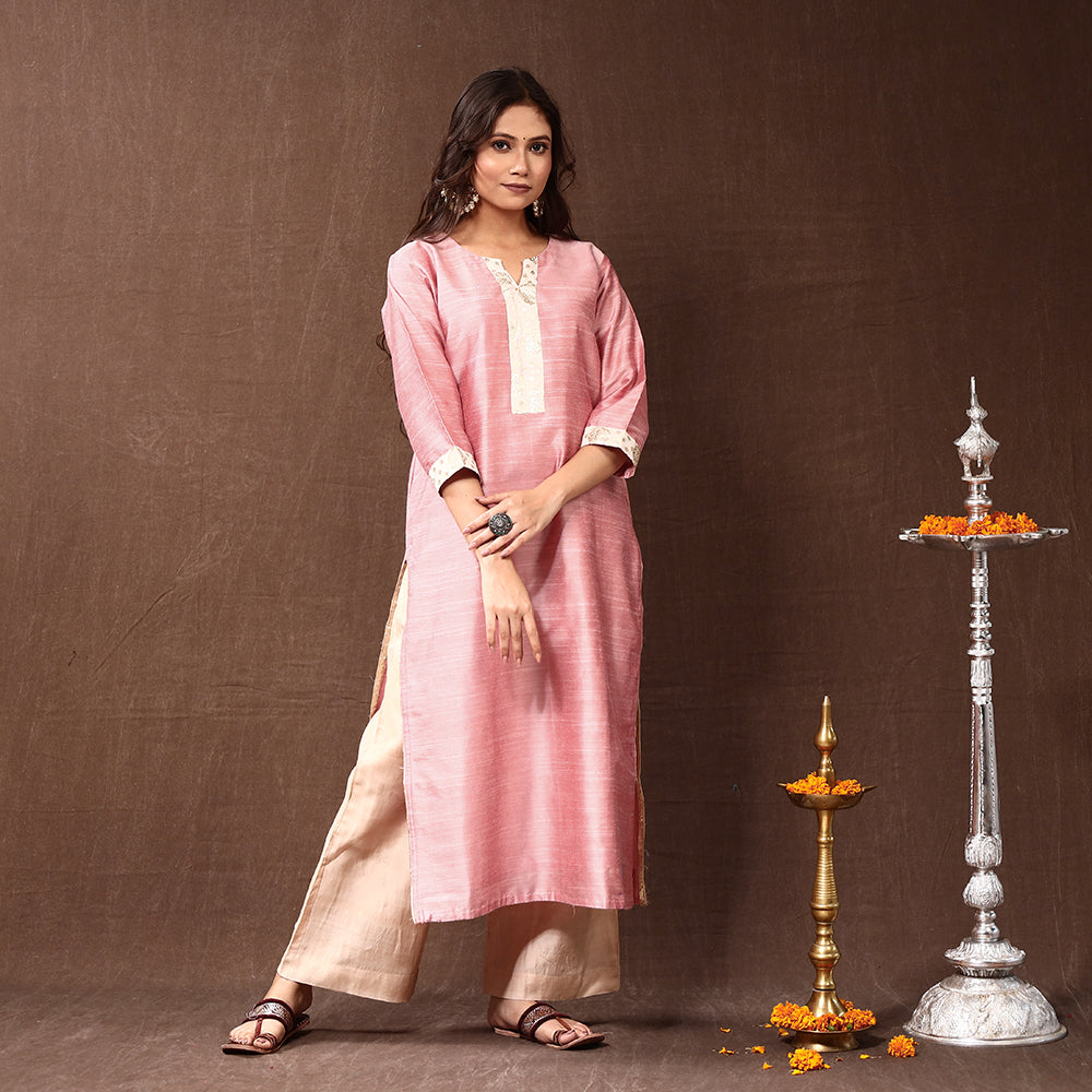 plain silk kurta