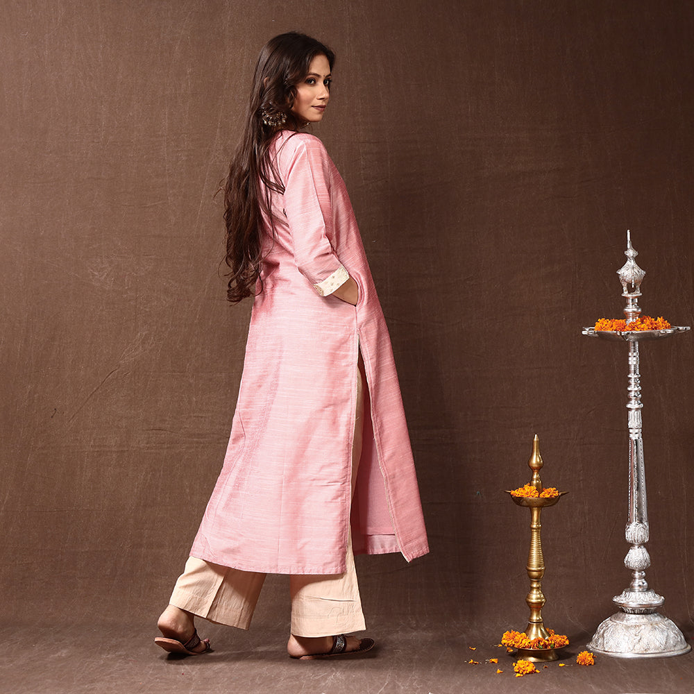 plain silk kurta