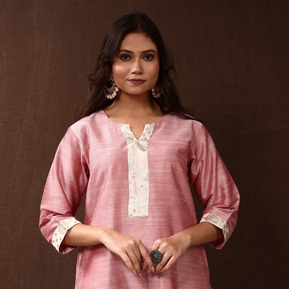 plain silk kurta