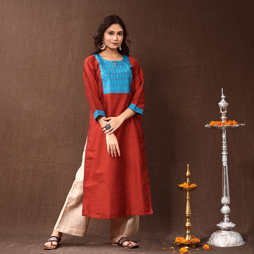 plain silk kurta