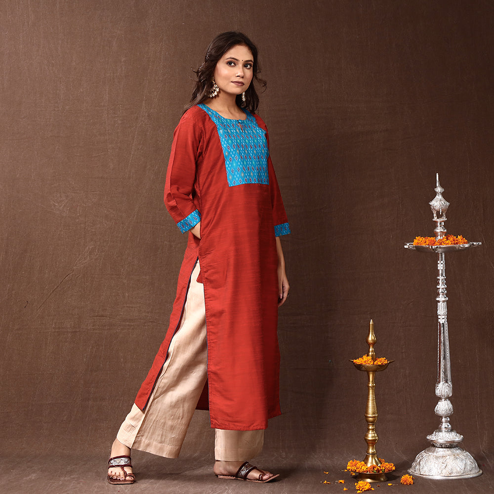 Silk Plain Kurta