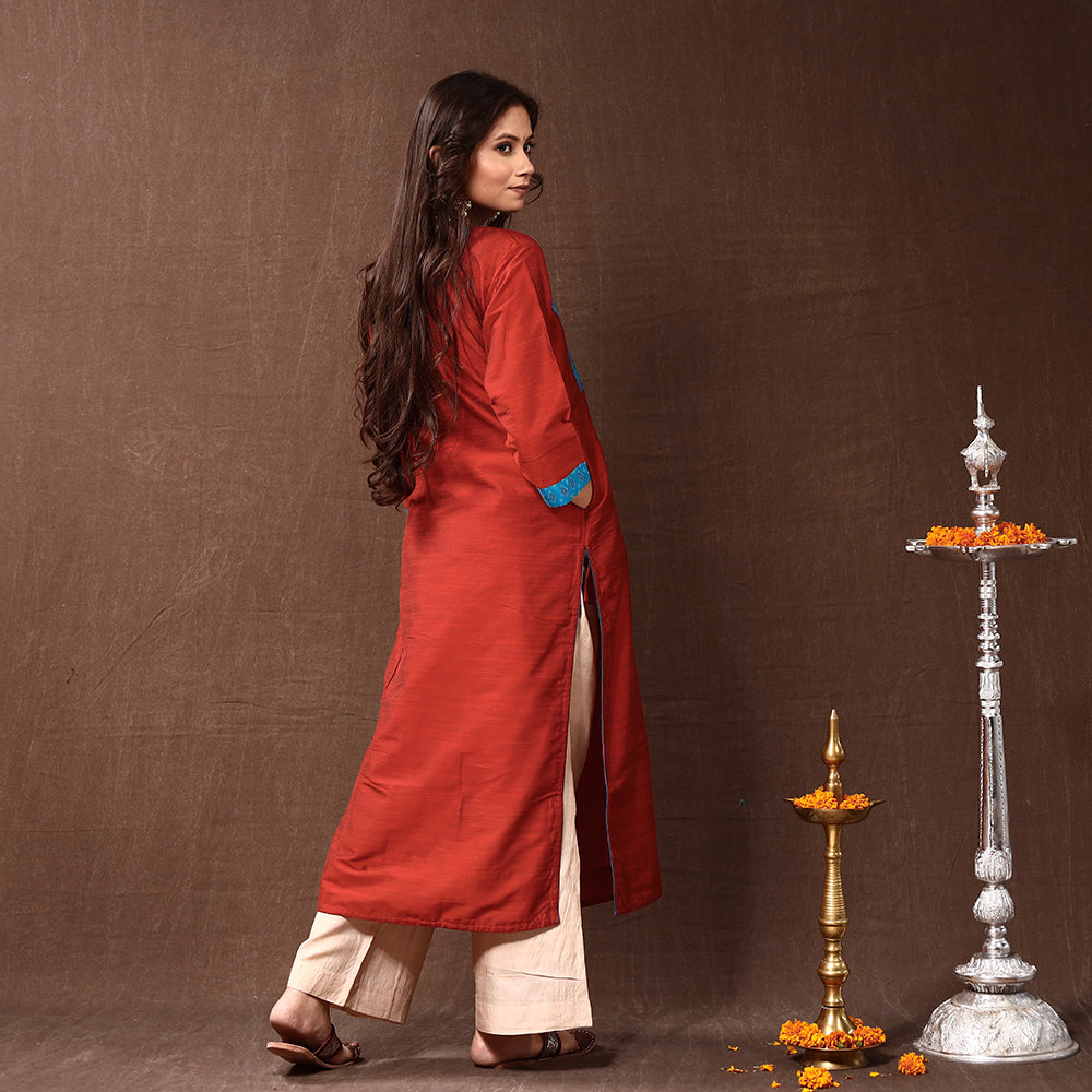 plain silk kurta