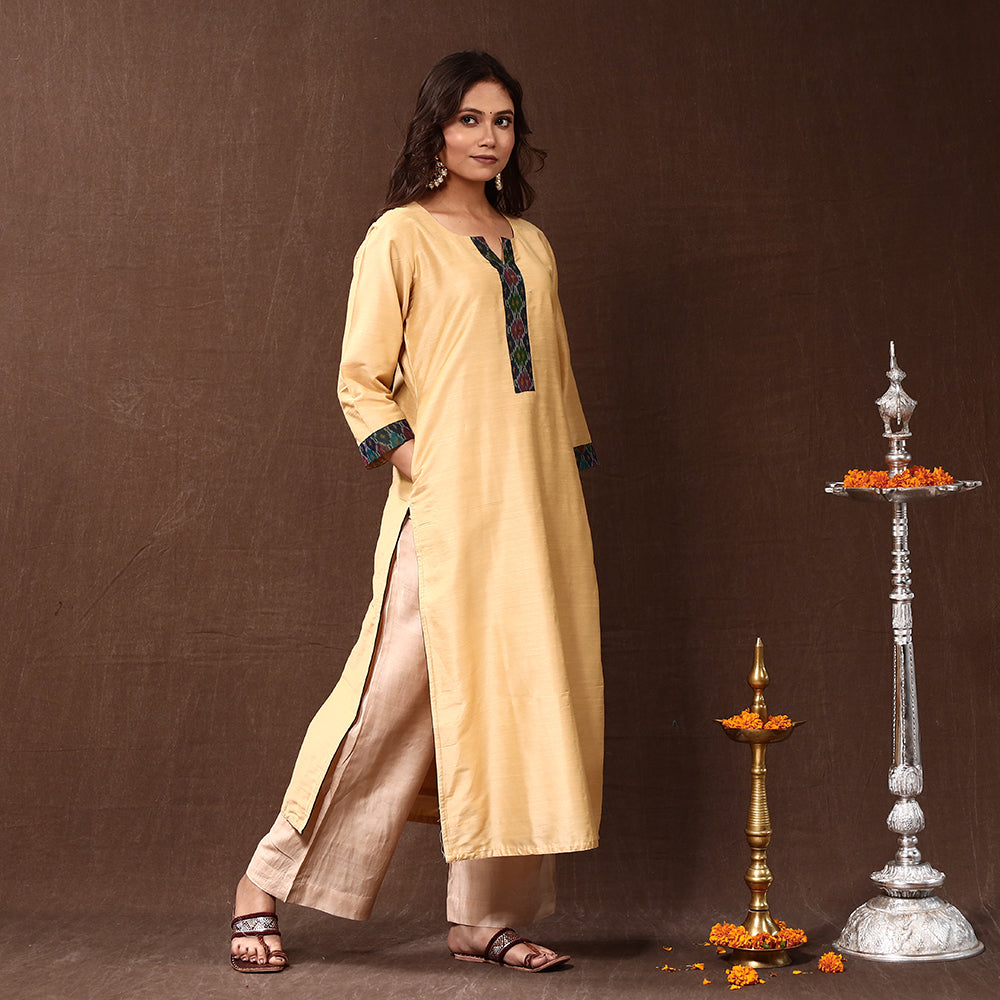 plain silk kurta