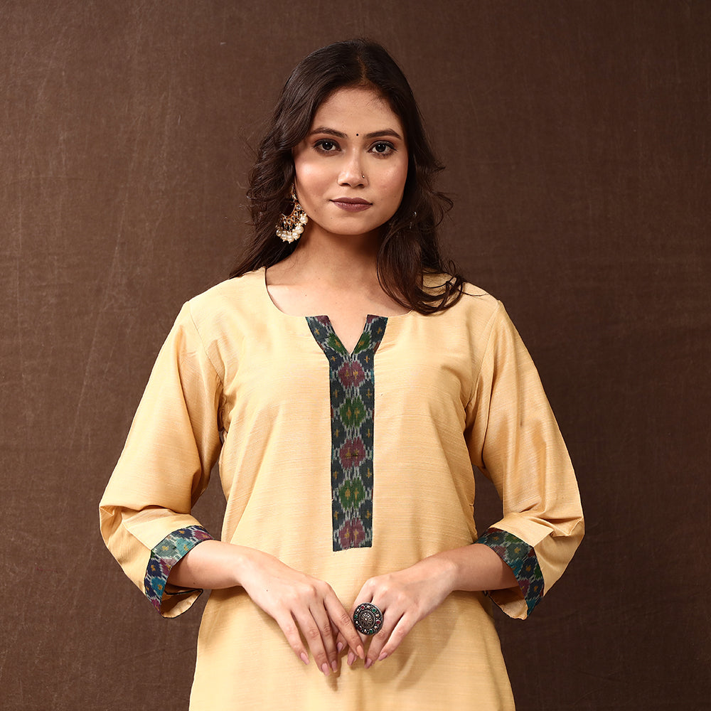 plain silk kurta