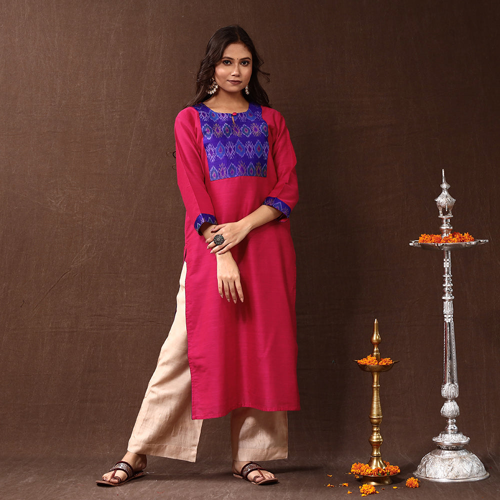 plain silk kurta