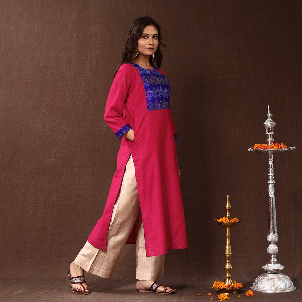 plain silk kurta