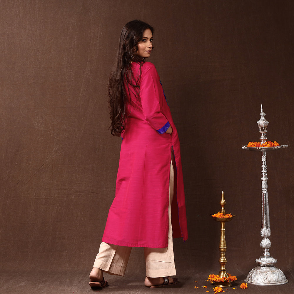 plain silk kurta