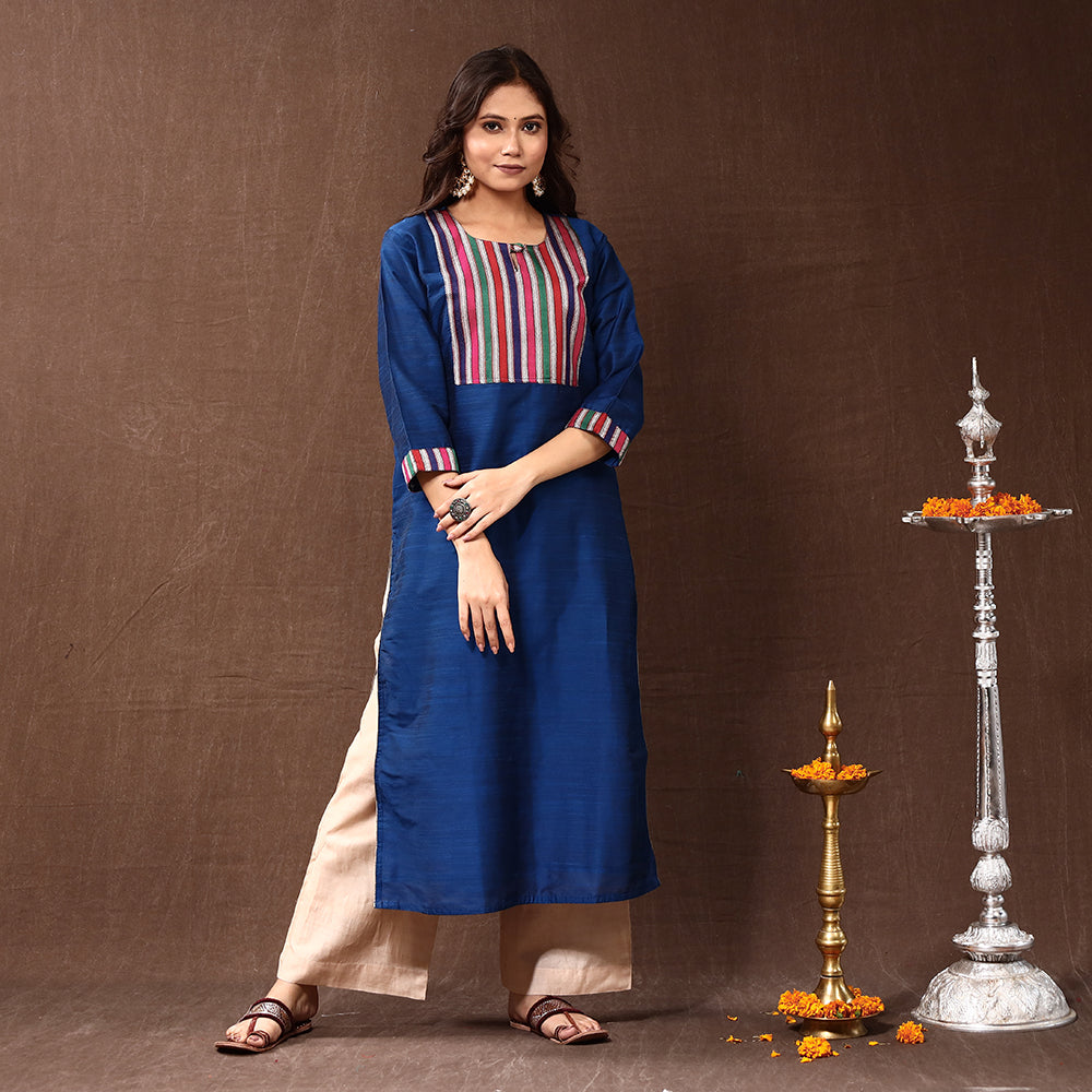 plain silk kurta