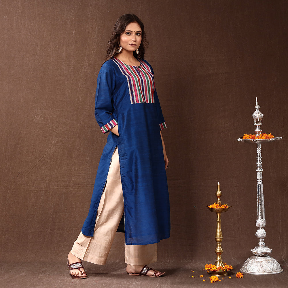 plain silk kurta